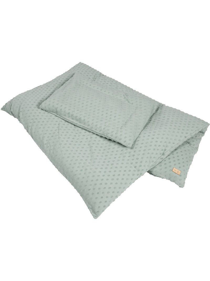 Juego de cama infantil - funda nórdica + funda de almohada en algodón orgánico 'Roba lil planet' Verde agua - Kiabi