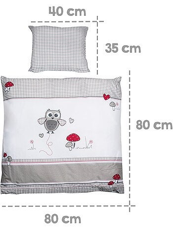 Juego de cama infantil - Funda nórdica + funda de almohada en algodón 'Roba adam & eule'