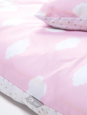 Juego de cama infantil - Funda nórdica + funda de almohada en algodón 'Roba kleine wolke rosa'