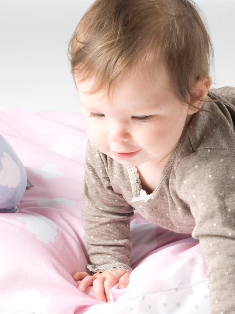 Juego de cama infantil - Funda nórdica + funda de almohada en algodón 'Roba kleine wolke rosa' Rosa claro - Kiabi