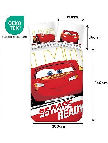 Juego de cama infantil Cars con Rayo McQueen – 100% algodón