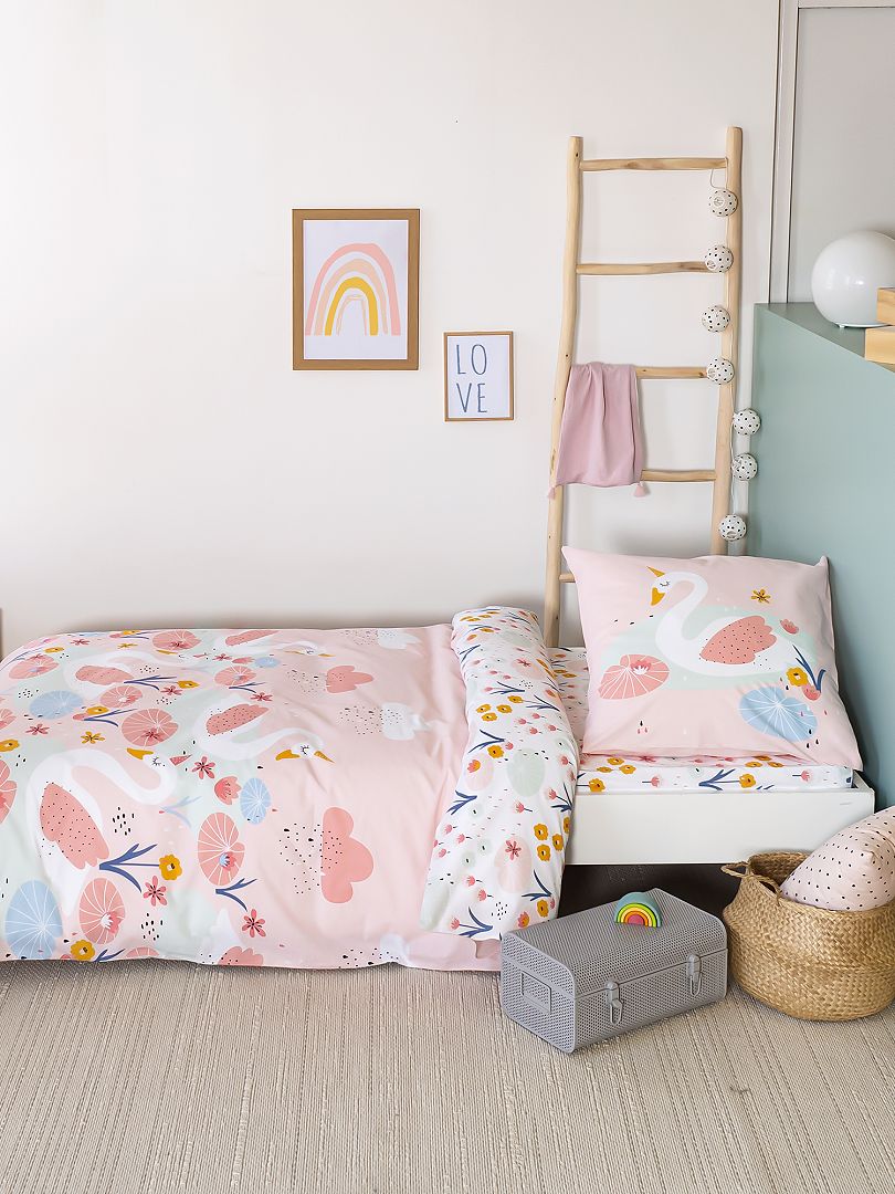 Nadie armario Preconcepción Juego de cama infantil 'cisne' - ROSA - Kiabi - 24.00€