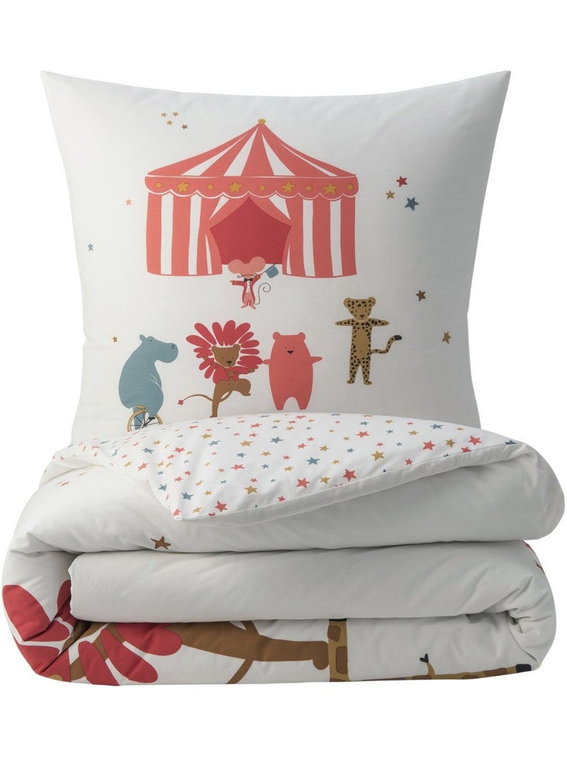 Juego de cama infantil con animales del circo Blanco - Kiabi
