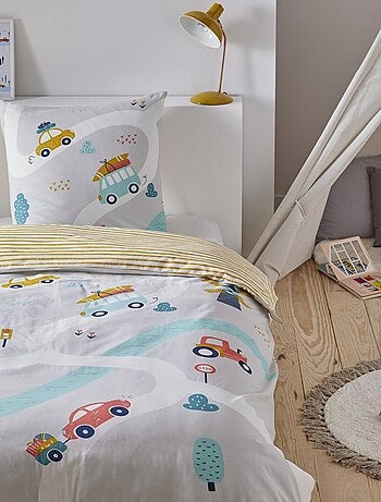 Juego de cama infantil con motivos de coches de carreras