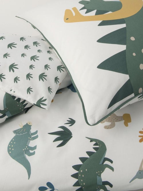 Juego de cama infantil de algodón con estampado de dinosaurios - Kiabi Juego de cama infantil de algodón con estampado de dinosaurios - Kiabi