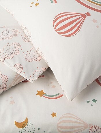 Juego de cama infantil de algodón estampado con arcoíris