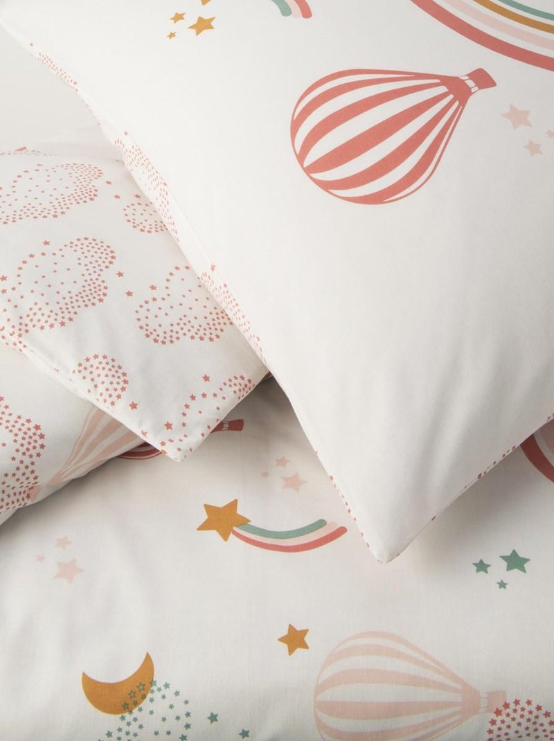 Juego de cama infantil de algodón estampado con arcoíris Blanco - Kiabi