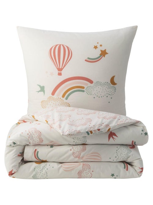 Juego de cama infantil de algodón estampado con arcoíris - Kiabi