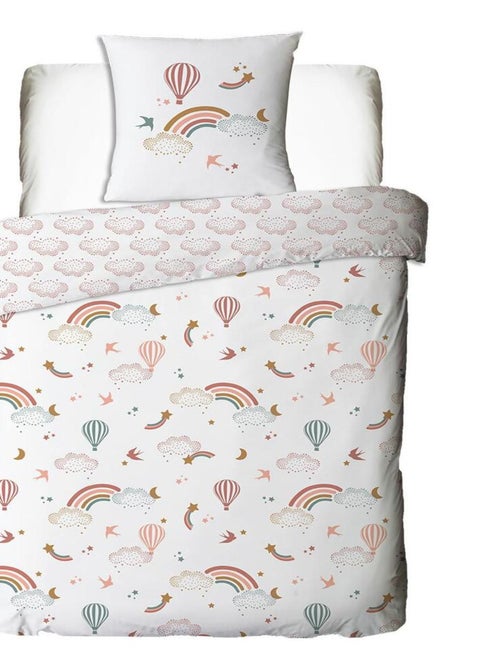 Juego de cama infantil de algodón estampado con arcoíris - Kiabi