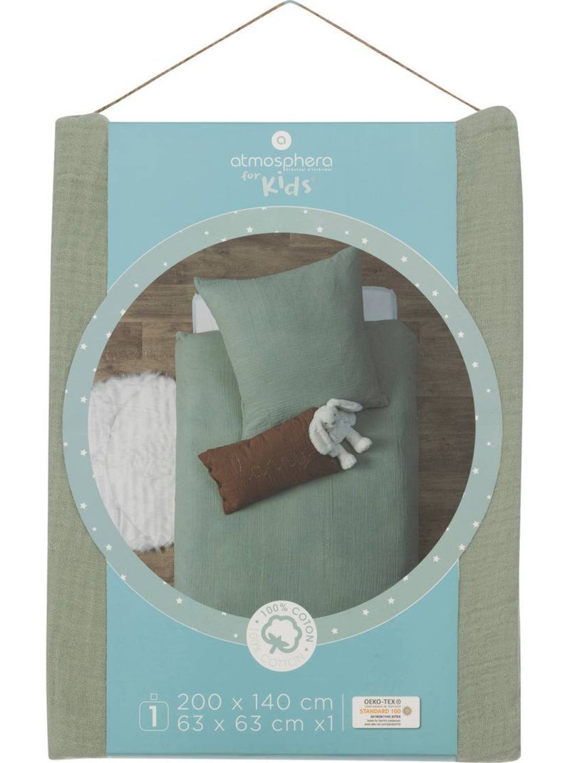 Juego de cama infantil de gasa de algodón Verde - Kiabi