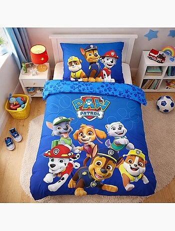 Juego de cama infantil de La Patrulla Canina con Chase, Marshall, Skye y Everest reversible