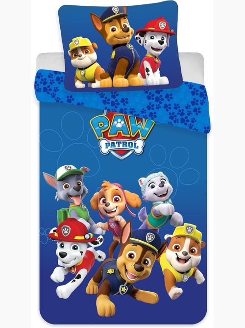 Juego de cama infantil de La Patrulla Canina con Chase, Marshall, Skye y Everest reversible - Kiabi