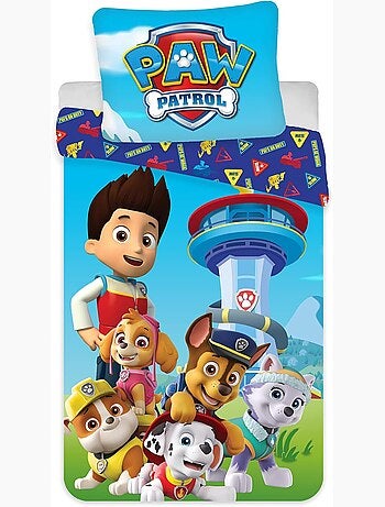 Juego de cama infantil de la Patrulla Canina con Chase, Skye, Marshall y Rubble reversible