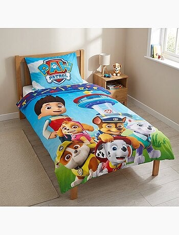 Juego de cama infantil de la Patrulla Canina con Chase, Skye, Marshall y Rubble reversible