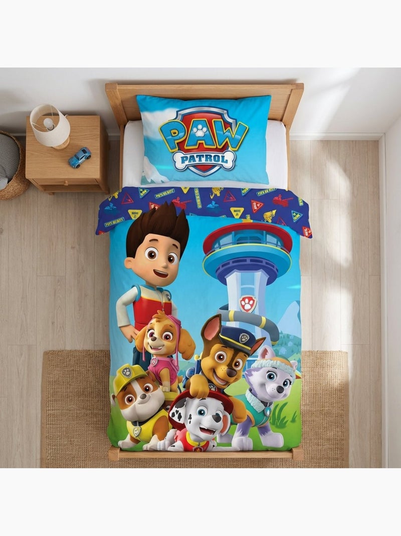 Juego de cama infantil de la Patrulla Canina con Chase, Skye, Marshall y Rubble reversible Azul - Kiabi