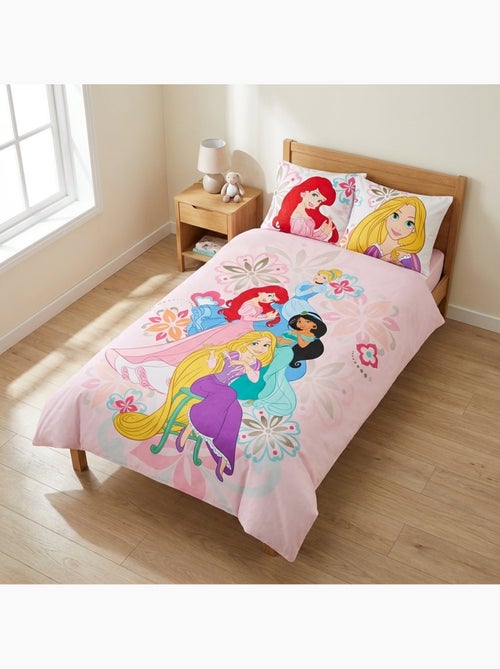 Juego de cama infantil de Princesas con Ariel, Rapunzel, Jasmine y Cenicienta reversible - Kiabi