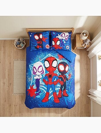 Juego de cama infantil de Spider-Man con Ghost-Spider y Miles Morales – 100% algodón