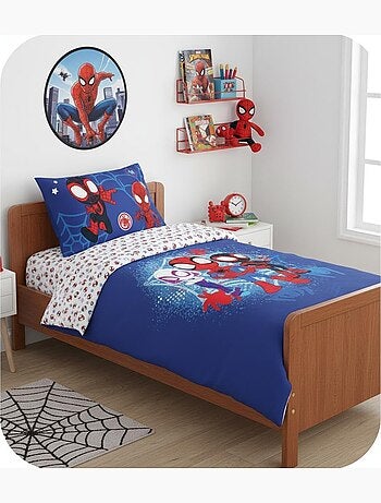 Juego de cama infantil de Spider-Man con Ghost-Spider y Miles Morales – 100% algodón