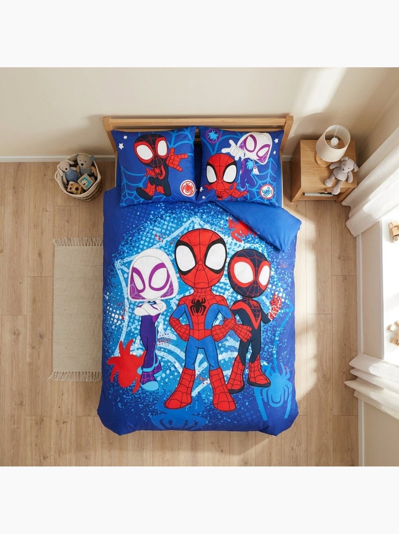 Juego de cama infantil de Spider-Man con Ghost-Spider y Miles Morales – 100% algodón Azul - Kiabi