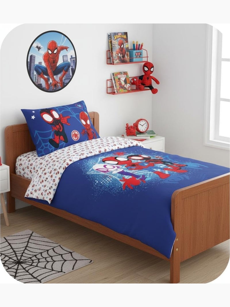 Juego de cama infantil de Spider-Man con Ghost-Spider y Miles Morales – 100% algodón Azul - Kiabi