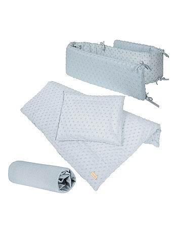 Juego de cama infantil en algodón orgánico - funda nórdica + funda + sábana + protector de cuna