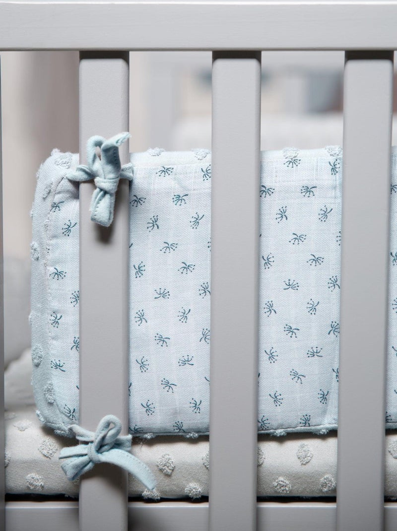 Juego de cama infantil en algodón orgánico - funda nórdica + funda + sábana + protector de cuna Azul claro - Kiabi