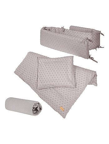 Juego de cama infantil en algodón orgánico - funda nórdica + funda + sábana + protector de cuna