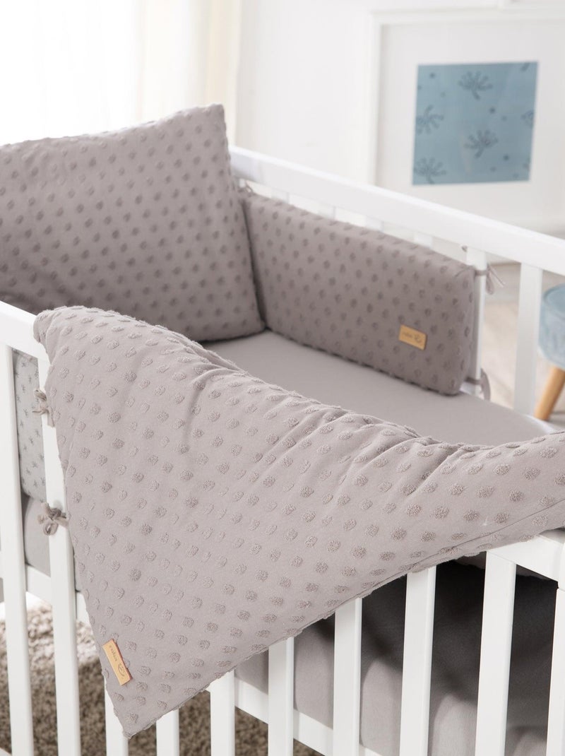 Juego de cama infantil en algodón orgánico - funda nórdica + funda + sábana + protector de cuna Gris plateado - Kiabi