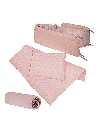 Juego de cama infantil en algodón orgánico - funda nórdica + funda + sábana + protector de cuna