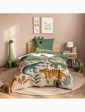 Juego de cama infantil kidino 140 x 200 cm – algodón 42 hilos – dinosaurios