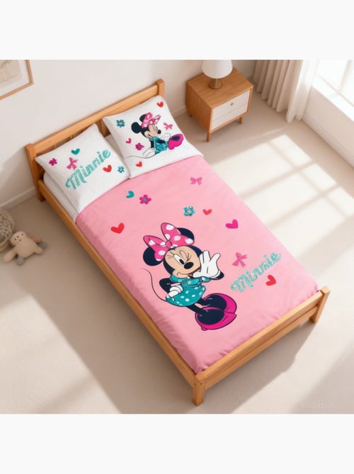 Juego de cama infantil Minnie con corazones reversible – 100% algodón - Kiabi