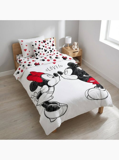 Juego de cama infantil Minnie con Mickey reversible – 100% algodón - Kiabi