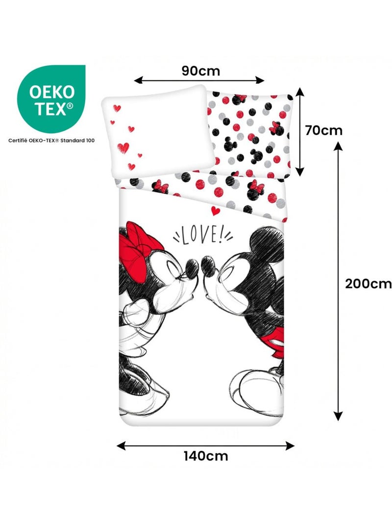 Juego de cama infantil Minnie con Mickey reversible – 100% algodón Blanco - Kiabi