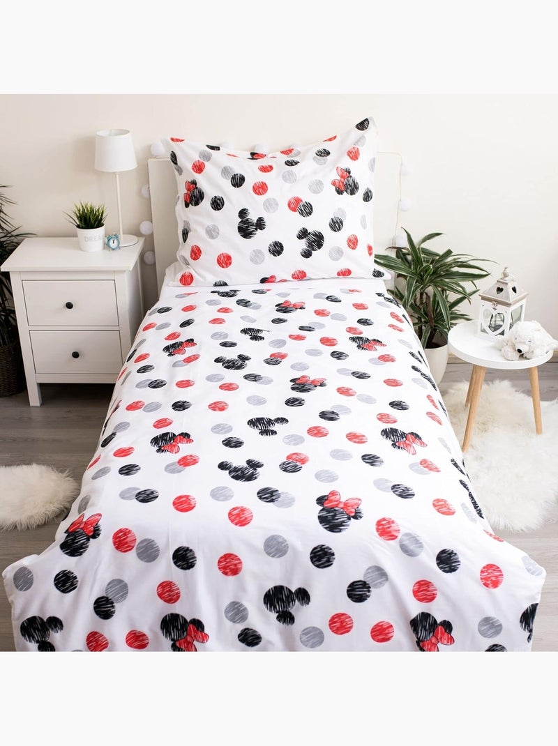 Juego de cama infantil Minnie con Mickey reversible – 100% algodón Blanco - Kiabi