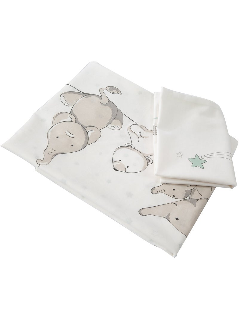 Juego de cama infantil reversible - Funda nórdica + funda de almohada en algodón Roba sternenzauber Blanco Gris Azul - Kiabi