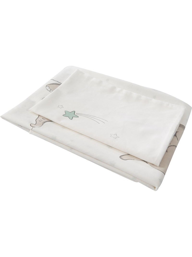 Juego de cama infantil reversible - Funda nórdica + funda de almohada en algodón Roba sternenzauber Blanco Gris Azul - Kiabi