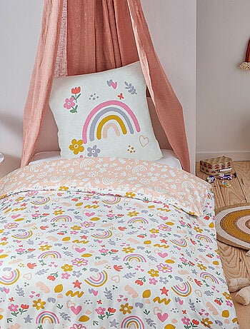 Juego de cama infantil reversible arcoíris