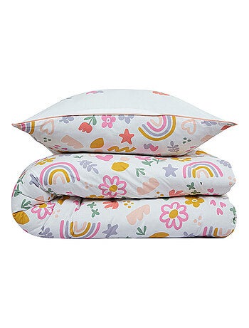 Juego de cama infantil reversible arcoíris