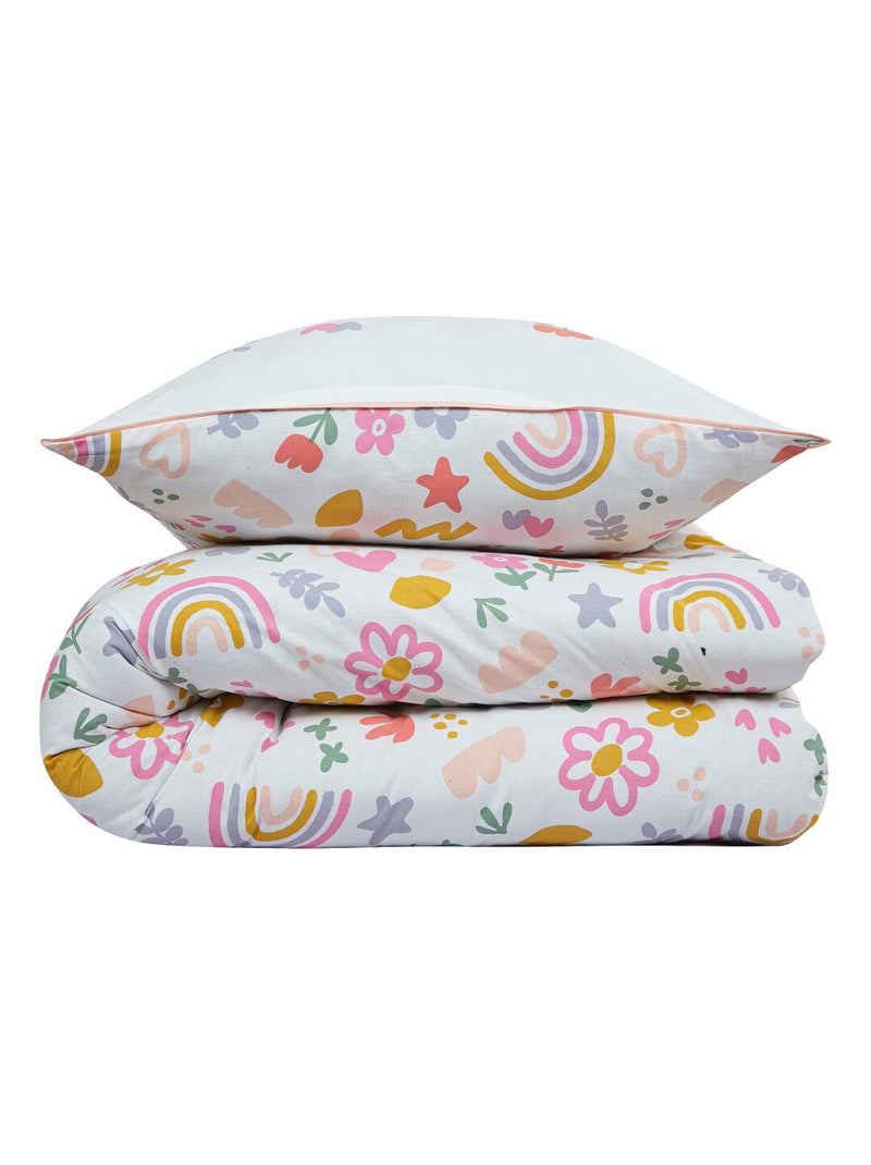 Juego de cama infantil reversible arcoíris Blanco - Kiabi