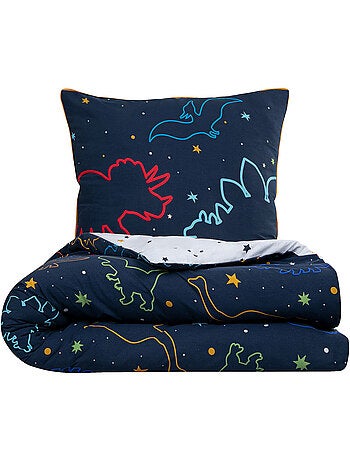 Juego de cama infantil reversible con dinosaurios