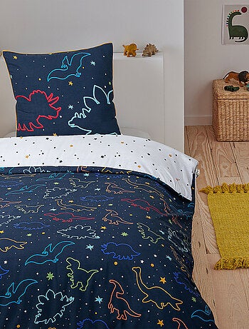 Juego de cama infantil reversible con dinosaurios