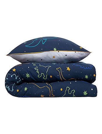 Juego de cama infantil reversible con dinosaurios