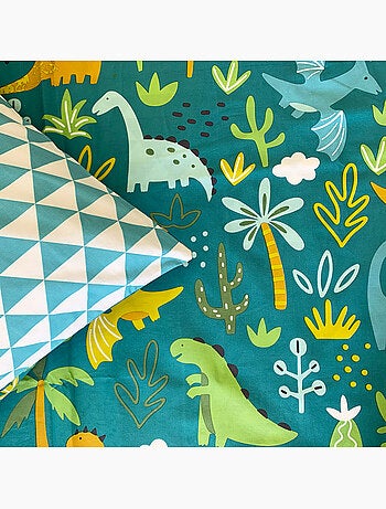 Juego de cama infantil reversible con estampado de dinosaurios