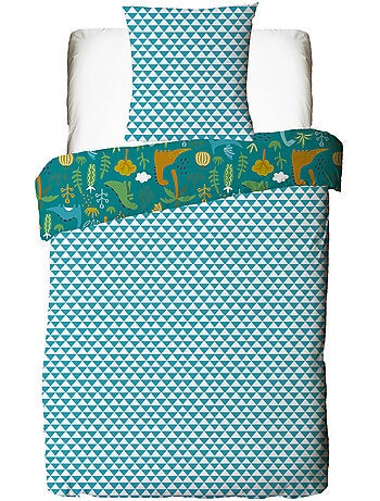 Juego de cama infantil reversible con estampado de dinosaurios
