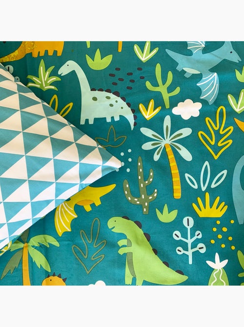 Juego de cama infantil reversible con estampado de dinosaurios - Kiabi Juego de cama infantil reversible con estampado de dinosaurios - Kiabi