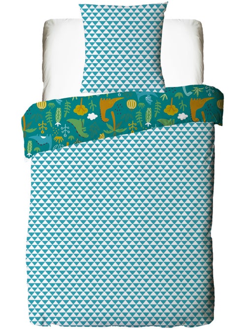Juego de cama infantil reversible con estampado de dinosaurios - Kiabi Juego de cama infantil reversible con estampado de dinosaurios - Kiabi