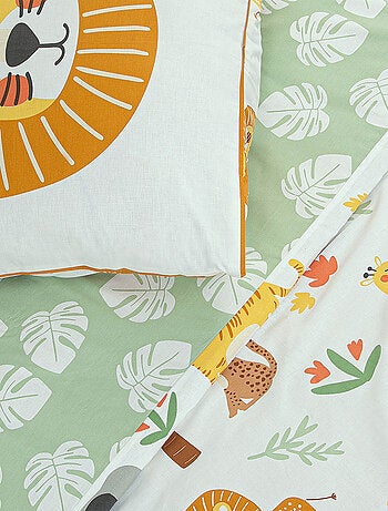 Juego de cama infantil reversible con motivo de leones de la selva
