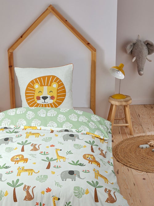 Juego de cama infantil reversible con motivo de leones de la selva - Kiabi Juego de cama infantil reversible con motivo de leones de la selva - Kiabi