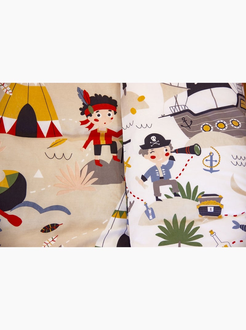 Juego de cama infantil reversible con motivo de pirata Multicolor - Kiabi