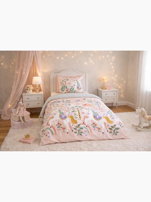 Juego de cama infantil reversible con motivo de unicornio - Kiabi Juego de cama infantil reversible con motivo de unicornio - Kiabi